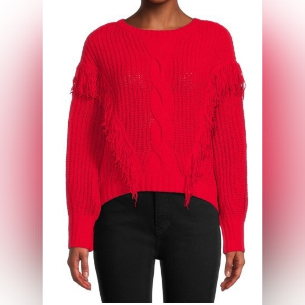 No Boundaries Vibrant Red Off-Shoulder Sweater
